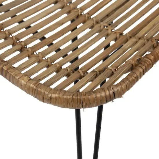 Hello Honey&reg; Natural & Black Boho Rattan & Metal Dining Chair {7}