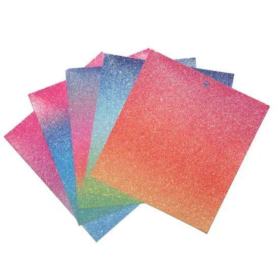6" x 6.5" Bright Ombre Glitter Cardstock Paper Pad, 24 Sheets by Recollections&trade; {3}