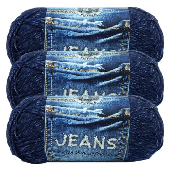 3 Pack Lion Brand&reg; Jeans Yarn Brand New {1}