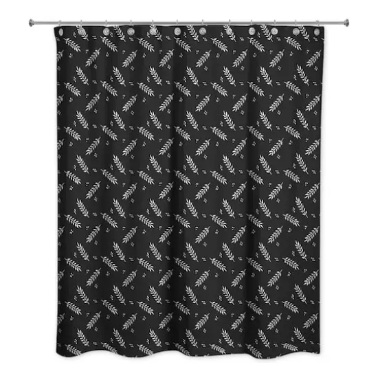 Wheat Pattern Shower Curtain Black {3}
