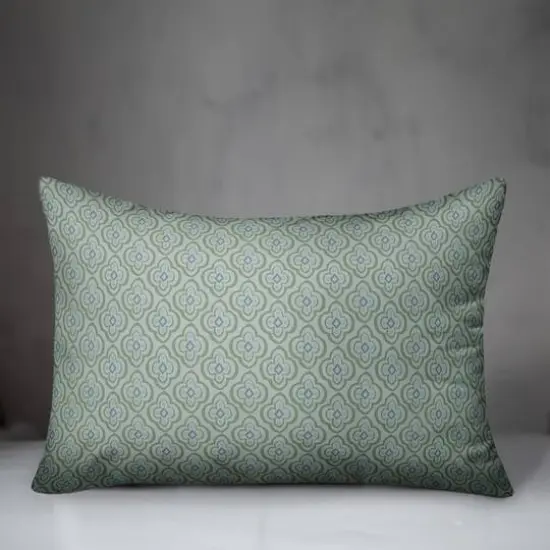 Quatrefoil Rectangular Throw Pillow Green/Blue {4}