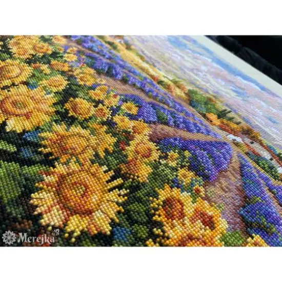 Merejka Fields of Lavender & Sunflowers Counted Cross Stitch Kit {8}