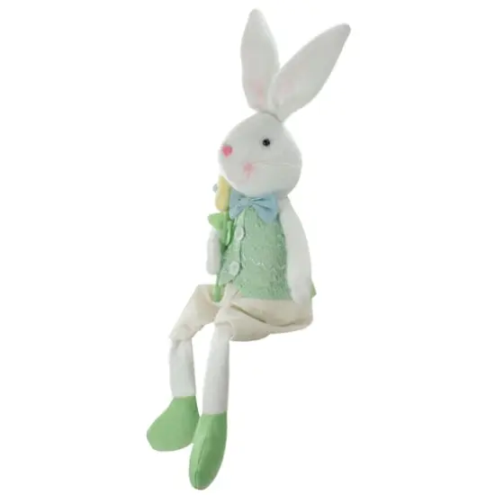 24" White & Green Boy Easter Bunny Figure {5}