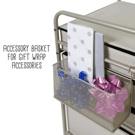 Honey Can Do Taupe Wrapping Paper Storage Cart with Wheels {16}