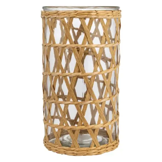 Hello Honey&reg; 10" Woven Grass Glass Hurricane {1}