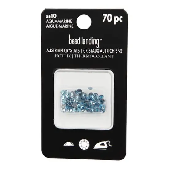 SS10 Round Hotfix Austrian Crystals by Bead Landing&trade;, 70ct. Aquamarine {5}