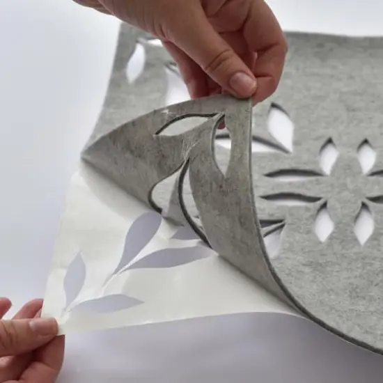 Rommates Gray Botanical Trellis Acoustical Peel & Stick Tiles {7}