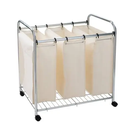 Organize It All 3 Section Laundry Sorter Basket on Wheels {1}