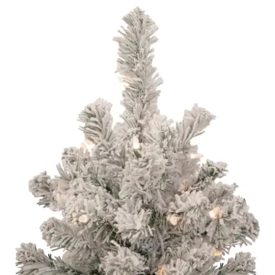 2ft. Pre-Lit Flocked Madison Pine Artificial Christmas Tree, Clear Lights {5}