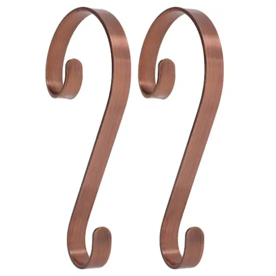 Haute Decor Stocking Scroll® Brushed Copper Stocking Holders, 2ct. {1}