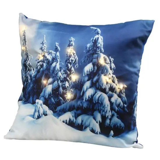 Winter Scene Pillow with LED Lights {1}