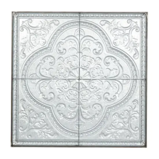 36" Gray Metal Rustic Floral Wall D&eacute;cor {7}