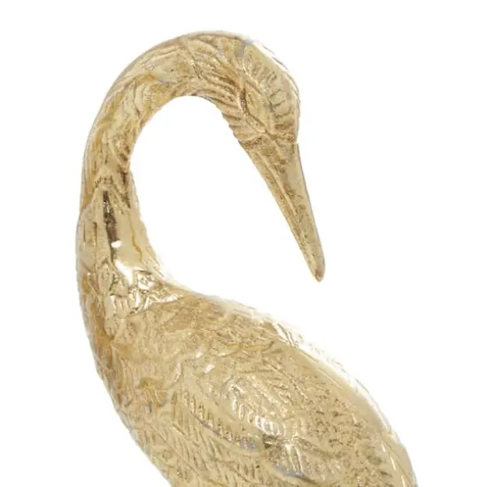 Gold Aluminum Crane Sculpture Set {3}