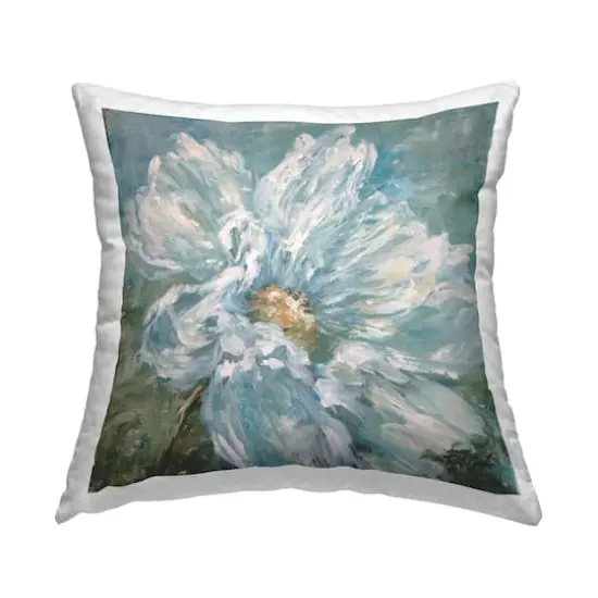 Stupell Industries Traditional White Flower Impressionist Style Petals Throw Pillow, 18" x 18" {1}