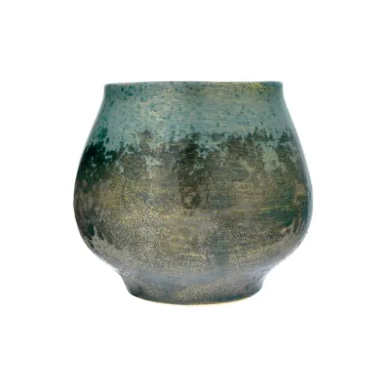 Hello Honey&reg; 6" Iridescent Green Glaze Stoneware Planter {3}