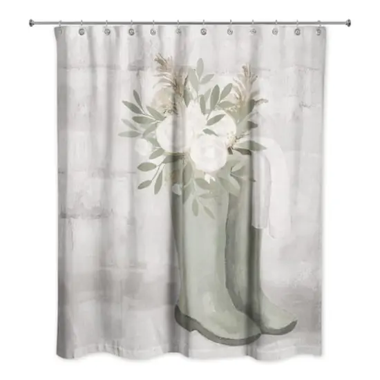 Sage Boot Florals 71" x 74" Shower Curtain {1}