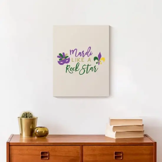 Mardi Gras Rock Star Canvas Wall Art {5}