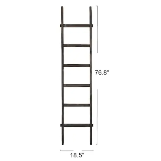 Hello Honey&reg; 76.8" Black Wood Decorative Blanket Ladder {7}