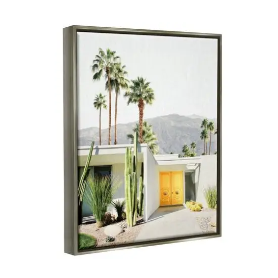 Stupell Industries Palm Springs House Photography Floater Framed Art Gray {4}