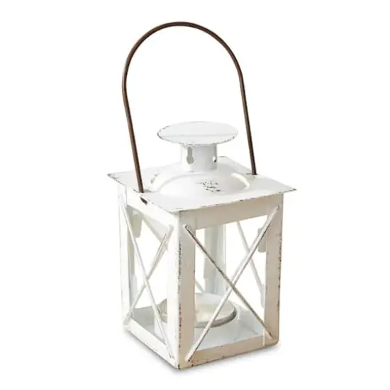 Kate Aspen&reg; Luminous Distressed White Lantern Tea Light Holder, 4ct. {1}