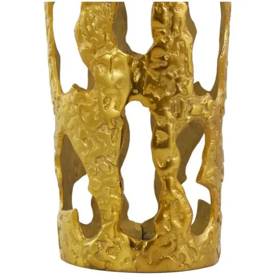 31" Contemporary Aluminum Melting Drip Vase Gold {6}