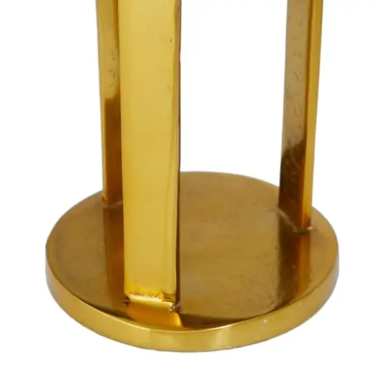 Set of 2 Gold Aluminum Modern Candle Holder, 14" x 5" x 5" {5}