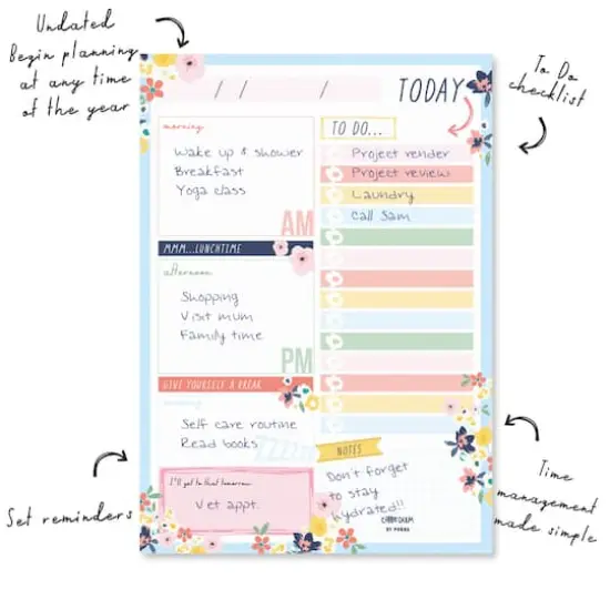 Carpe Diem Ditzy Floral Daily Planner Pads, 6ct. {3}