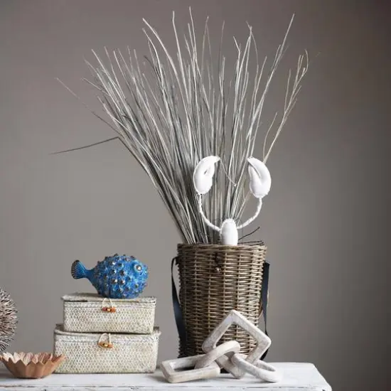 Hello Honey&reg; Whitewashed Hand-Woven Seagrass Boxes with Lids & Toggle Closure Set {4}