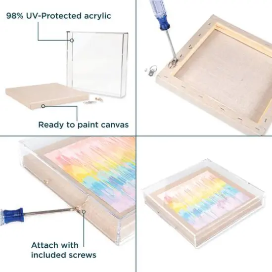 Wexel Art UV Grade Acrylic Shadowbox 3" Depth with Beige Linen Canvas {7}