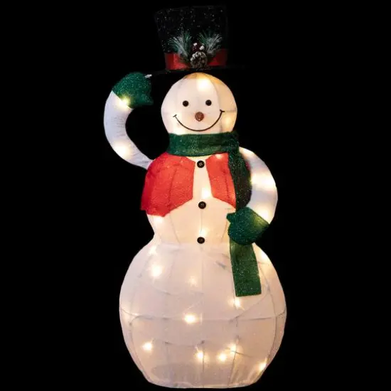 36" LED Animated Hat Tipping Snowman Christmas Figure {4}