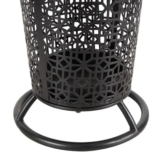25" Black Ornate Metal Umbrella Stand {5}
