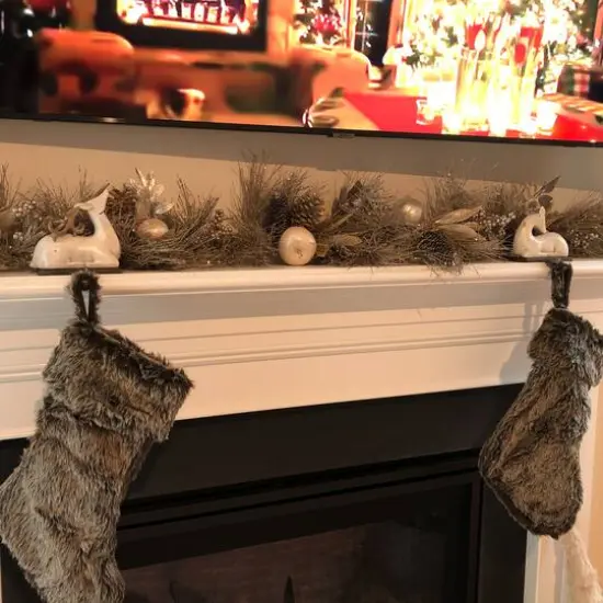 Glitter Pomegranate Apples & Pine Cones Garland, Unlit {6}