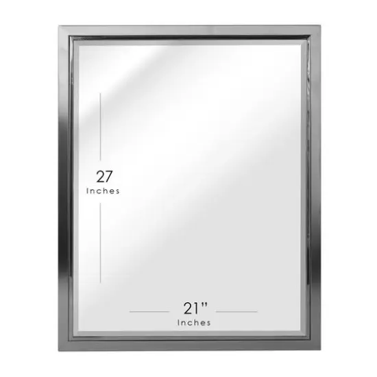 Head West Nickel & Chrome Framed Wall Vanity Mirror {5}