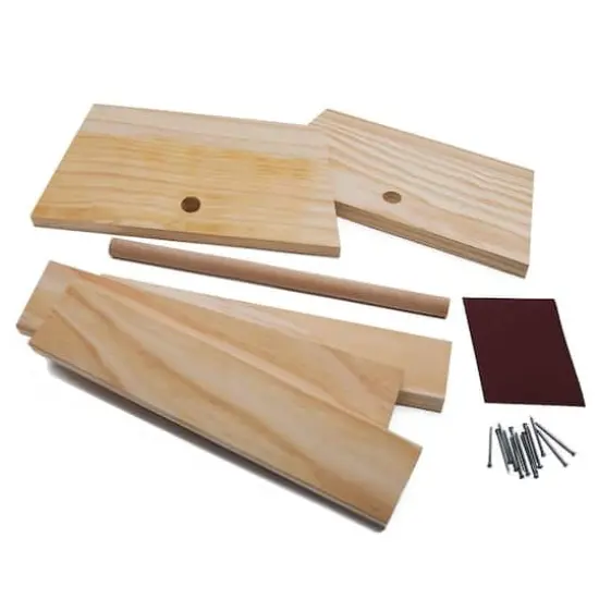 S&S Worldwide&reg; Unfinished 12" x 6" Wooden Slat Stool {3}