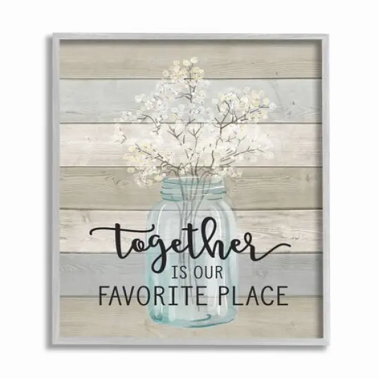 Stupell Industries Together Is Our Favorite Place Gray Framed Wall Art {1}