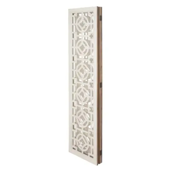 White Wood Farmhouse Room Divider Screen, 72" x 54" x 1" {4}