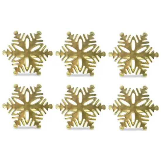 DII&reg; Gold Snowflake Napkin Rings, 6ct. {1}