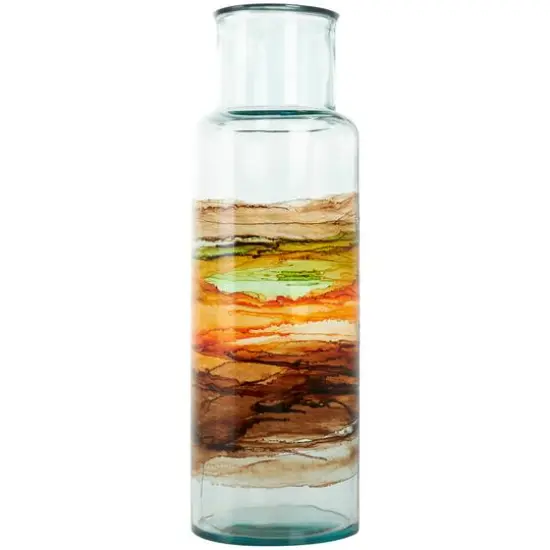 18" Multicolor Swirl Glass Vase {4}