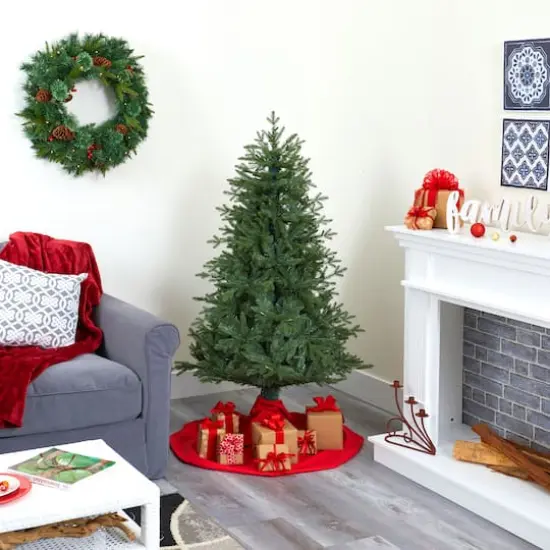 5ft. Pre-Lit New Hampshire Spruce Artificial Christmas Tree, Warm White LED Lights {10}