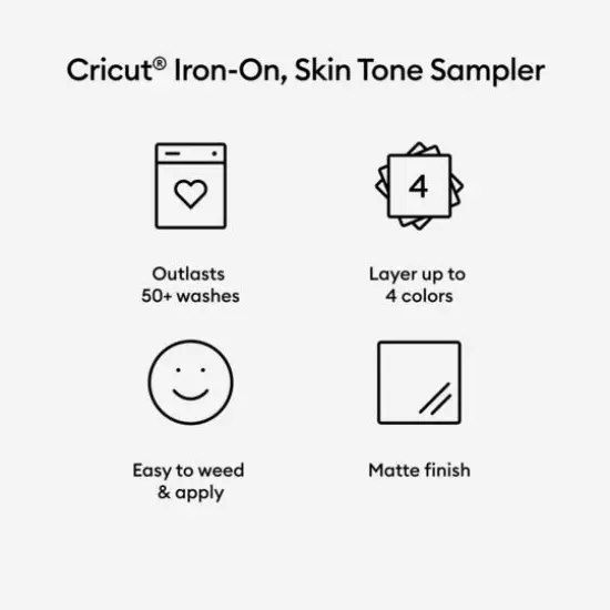 Cricut&reg; Iron-On Heat Transfer Vinyl Sampler, Skin Tone {4}
