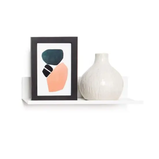 Hangz&trade; White No Stud 4" Depth Floating Shelf {4}