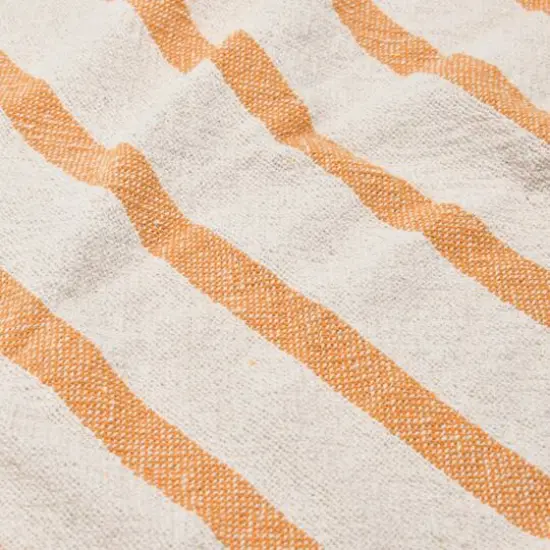 Hello Honey® Golden Yellow Striped Cotton Throw Blanket with Tassels {5}