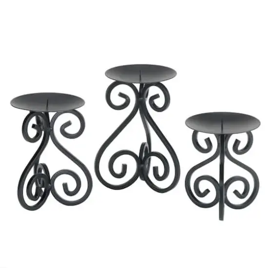 6.75" Scrollwork Candle Stand, 3ct. {1}