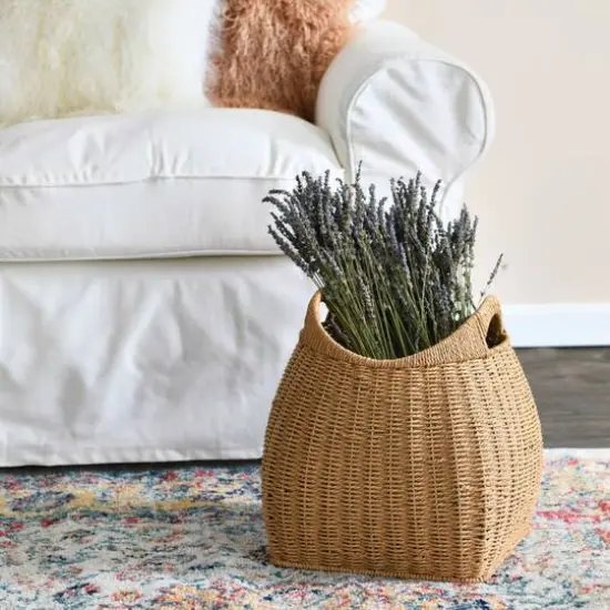 Household Essentials Paper Rope Basket with Handles {4}
