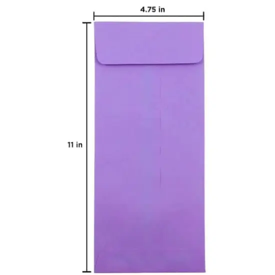 JAM Paper 4.75" x 11" Policy Business Colored Envelopes, 50ct. Violet {5}