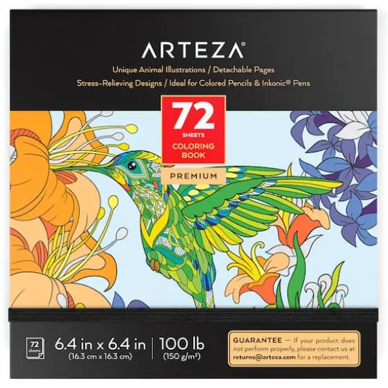 Arteza&reg; 6.4" x 6.4" Animals Coloring Book {1}
