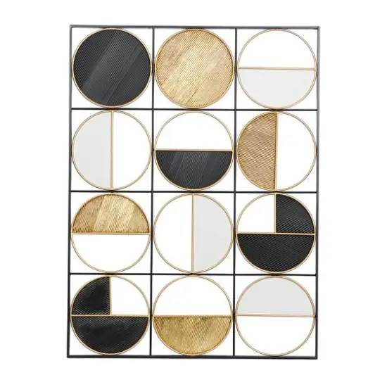CosmoLiving by Cosmopolitan 40" Black, Silver & Gold Metal Contemporary Wall D&eacute;cor {1}