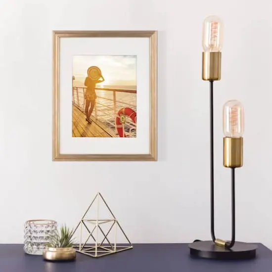 Aspect 8" x 10" Gold Narrow Frame with Mat by Studio Décor® {6}