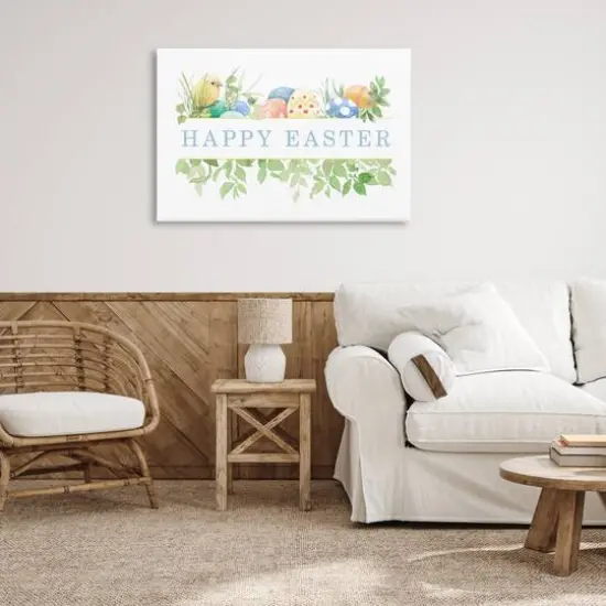 Stupell Industries Floral Happy Easter Canvas Wall Art {3}