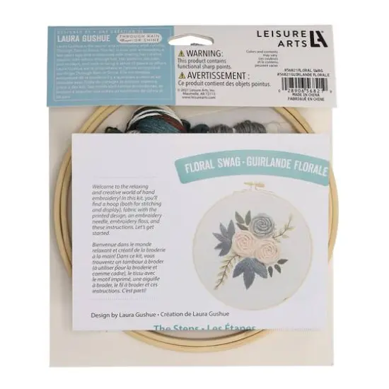 Leisure Arts&reg; 6" Flower Swag Embroidery Kit {3}